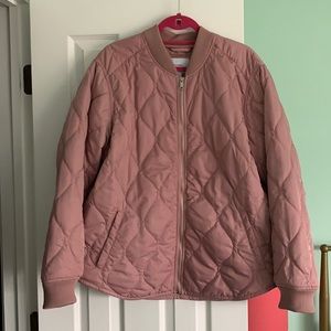 Pink quilted-pattern jacket